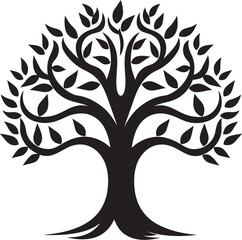 Arboreal in Monochrome Iconic Logo Art Elegance in the Forest Emblematic Tree Symbol