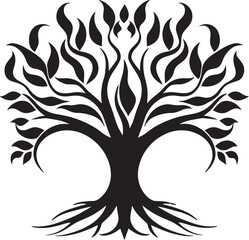 Timeless Tree Excellence Black Logo Art Simplistic Foliage Silhouette Emblematic Icon