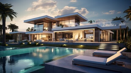 Project of a luxury villa under construction