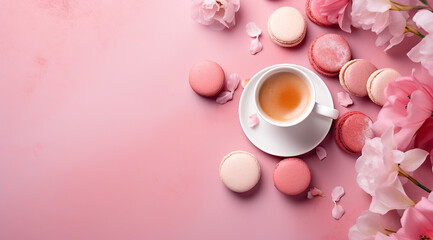 Obraz na płótnie Canvas Coffee And Cookies Happy Valentine's Background