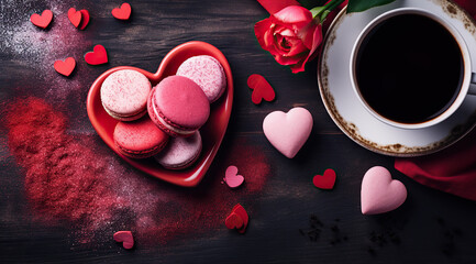 Coffee And Cookies Happy Valentine's Background