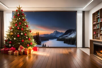 christmas tree in the living room