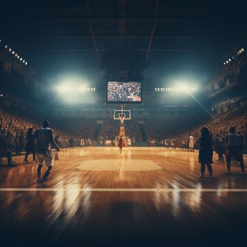 Wonderful showcase a basketball court image captured Ai generated art