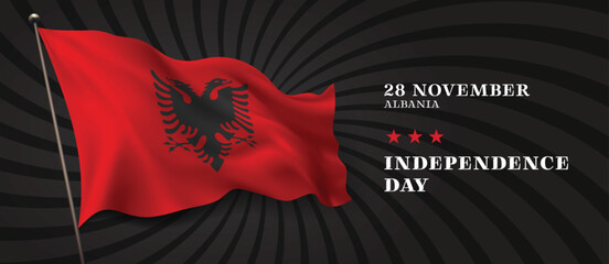 Albania independence day vector banner, greeting card