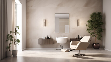interior of a modern barber shop