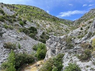 Bijela voda stream canyon or Bijela river karst canyon, Karin Gornji - Croatia (Kanjon potoka Bijela voda ili krški kanjon Bijela rijeka, Karin Gornji - Hrvatska)