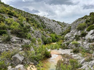 Bijela voda stream canyon or Bijela river karst canyon, Karin Gornji - Croatia (Kanjon potoka Bijela voda ili krški kanjon Bijela rijeka, Karin Gornji - Hrvatska)