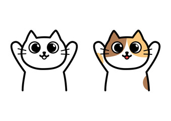 笑顔のかわいい猫のイラスト