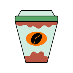 Design flat coffee beans and bottles