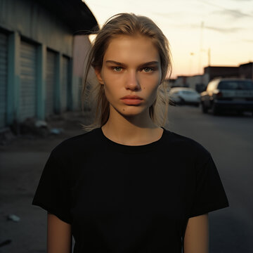 Intense Aura: A Russian Maiden's Piercing Look