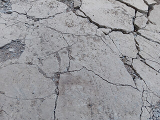 the floor is cracked and dirty because it has not been maintained
