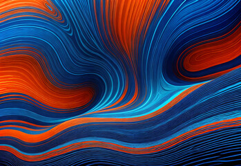 Blue and orange Waves Background