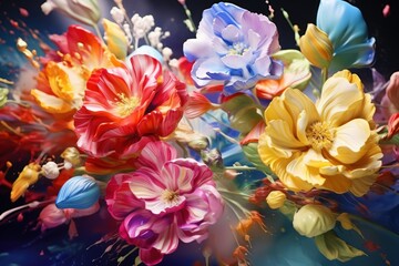 Time-lapse of blooming flowers with vibrant colors emerging.