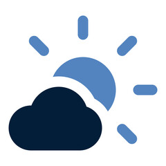 Cloudy filled line icon