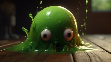 Yata kagami cute slime blob bug eyes yokai spi image AI generated art