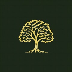 oak tree - simple logo template (generative AI)
