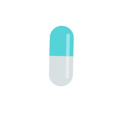 Set of capsule pills isolated on white background. Vector illustration