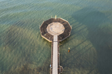 Aerial view of the pier of Marina di Pietrasanta Versilia