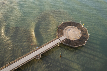 Aerial view of the pier of Marina di Pietrasanta Versilia
