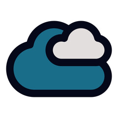 Cloudy filled line icon