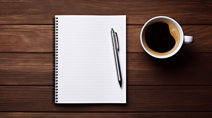 notebook and cup of coffee