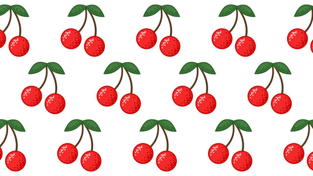 Cherry pixel art background pattern
