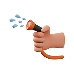 Watering hand gesture 3d illustration