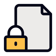 File padlock filled line icon