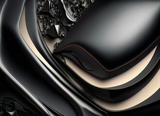 dark wavy abstract background, 3d dark background, 3d elegant dark background, 3d, dark, black, silver, gold, wave, curve, metal