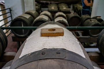 Balsamico vinegar casks in Italy