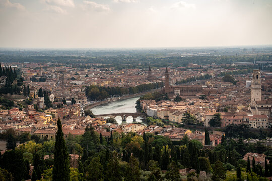 Verona city panomara in Autumn