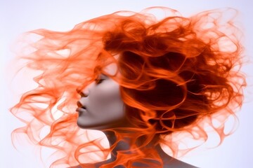 Hair woman salon beauty health care fashion portrait female red model long