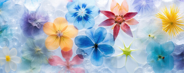 frost colorful flowers background