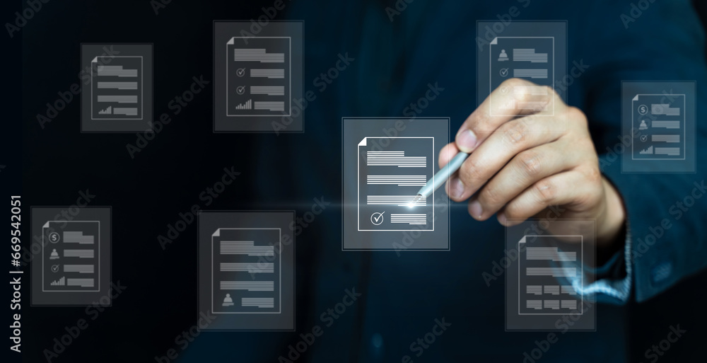 Poster electronic data file management and digital data, business analytics and data management system, fin