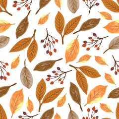 autumn leaves seamless pattern