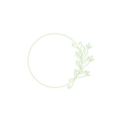 Hand Drawn floral circle frame 