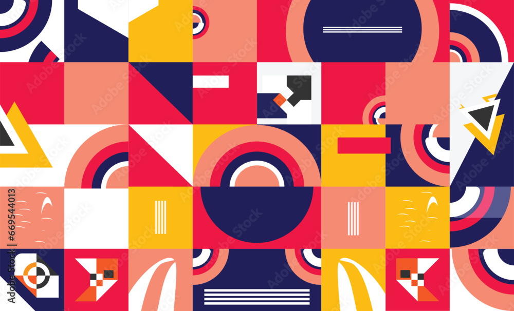 Poster neo geo geometric pattern background design vector. abstract pattern design, modern geometric patter