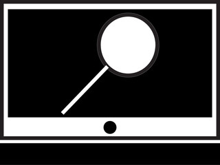 magnifying glass on black background