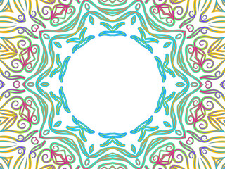 Luxurious colourful gradient mix pattern of modern Chinese oriental Java traditional classic borneo flowers circle flowers art