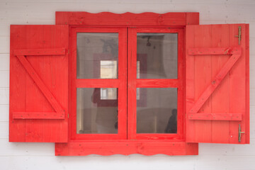 open red wooden window