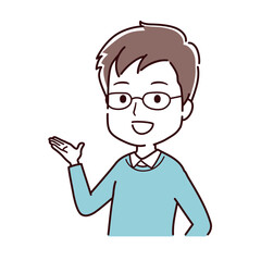 色々なポーズの私服の男性のイラスト