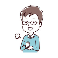 色々なポーズの私服の男性のイラスト