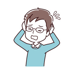 色々なポーズの私服の男性のイラスト