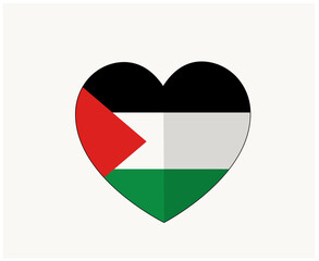 Palestine Flag Heart Emblem Middle East country Icon Vector Illustration Abstract Design Element