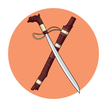 traditional mandau weapon from kalimantan