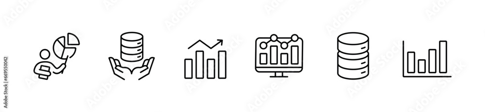 Poster collection of diagram statistic chart data analysis icon set business presentation financial graph marketing management report vector illustration
