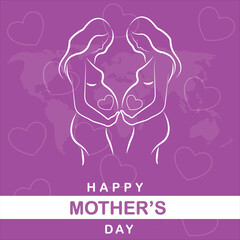 World Mother's Day Vector-Celebrate the incredible bond between mothers and their children with our World Mother's Day Vector! 