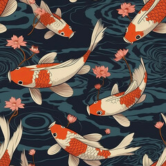 seamless pattern with fishes
