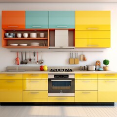 modern kitchen interior with kitchen generated by AI 