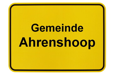 Illustration eines Ortsschildes der Gemeinde Ahrenshoop in Mecklenburg-Vorpommern